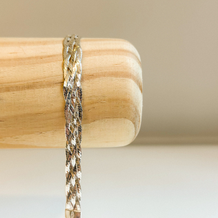Pulseira prata fita  5 fios 
