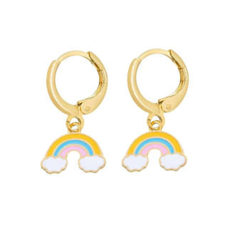 Brinco Dourado Arco - Íris Infantil 