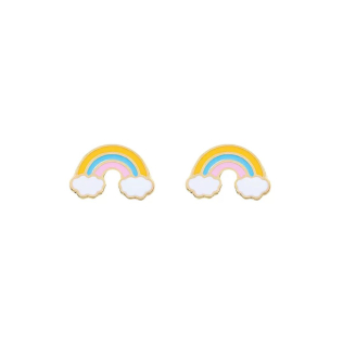Brinco Dourado Arco-Íris Infantil 