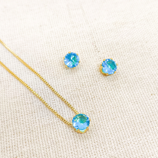 Conjunto Dourado Ponto de Luz Lazulite