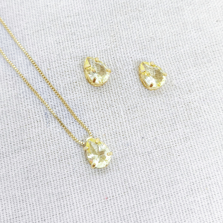 Conjunto gota zircônia calcita