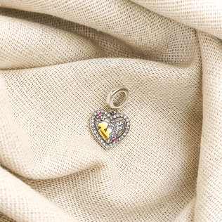 Berloque Coração Casal Love 