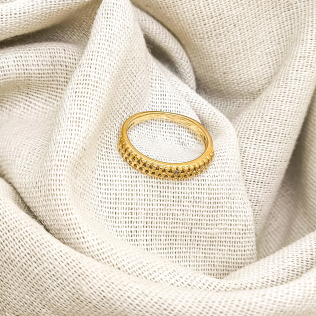 Anel Aparador Dourado Cravejado 