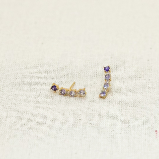 Brinco ear cuff fileira de quartzo