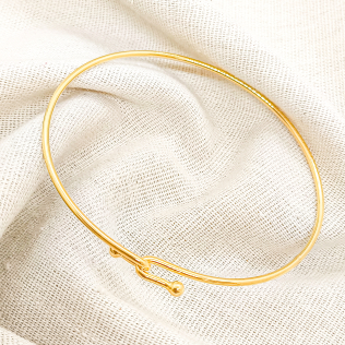 Bracelete Dourado Liso Entrelaçado 