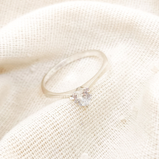 Anel Prata Coroa Alta com Coração 