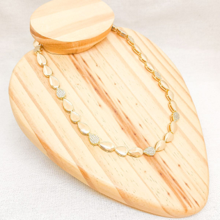 Corrente Dourada em Malha de Gotas