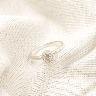 Anel Solitário Prata Italiano 