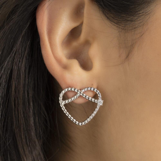 Brinco Rodinado Coração Torcido 