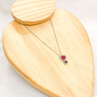 Corrente Corações Rubi 