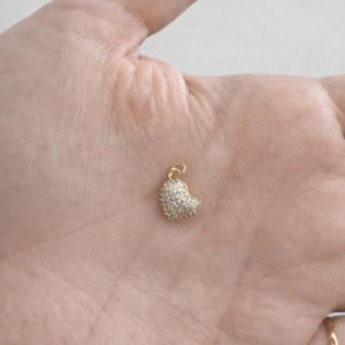 Pingente Coração Cravejado Vazado 