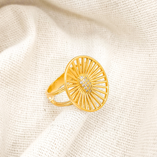 Anel Radiante Cravejado 