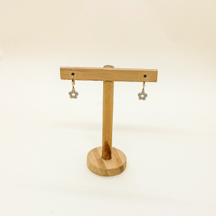 Argola Articulada com Flor Cravejada 