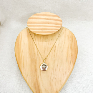 Pingente relicário redondo com estrela