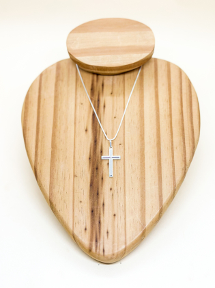 Crucifixo  modelo quadrado com borda diamantada