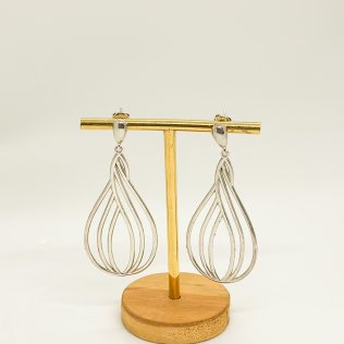Brinco prata maxi gota pendente